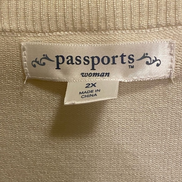 Plus size winter white women’s mid arm length sweater - Picture 3 of 3